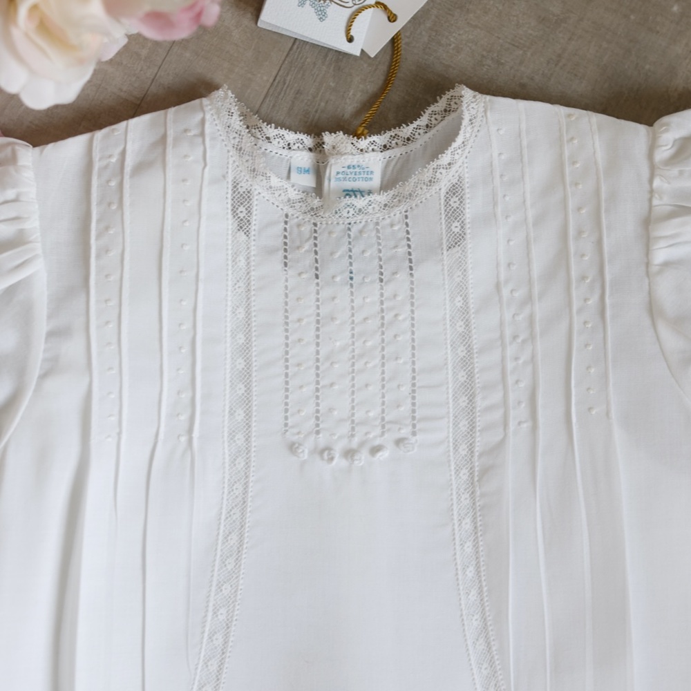 White Heirloom Dress & Slip SPECIAL RARE FIND UNIQUE STYLE Feltman Brothers NWT - Picture 2 of 8